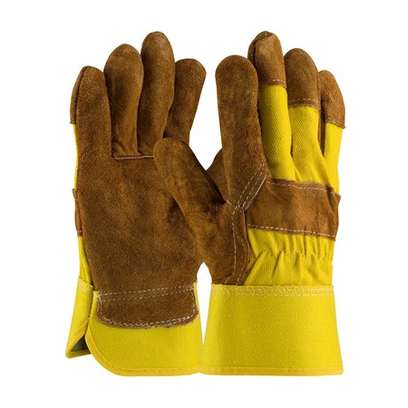Pip Economy Grade Split Cowhide Leather Palm Glove with Fabric Back - Rubberized Safety Cuff, 12PK 85-7513P